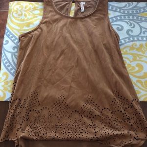 Red Camel Suede Tank Top